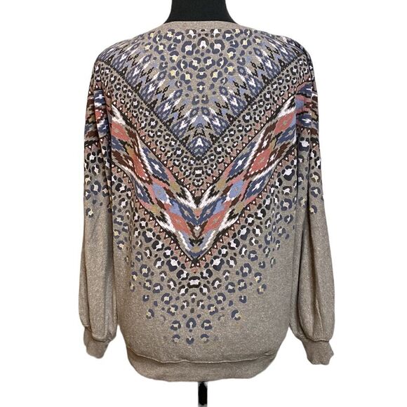 DEMOCRACY Animal Print Tribal Sweatshirt - Picture 4 of 8